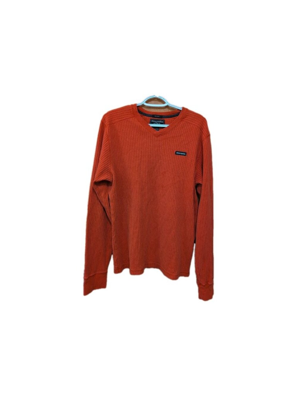Abercrombie & Fitch Sweater Mens XL Muscle Orange Vintage V Neck Casual Preppy
